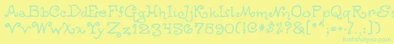 Шрифт Ogdredweary – зелёные шрифты на жёлтом фоне