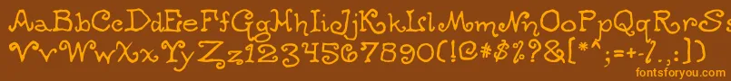 Ogdredweary Font – Orange Fonts on Brown Background