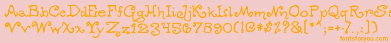 Ogdredweary Font – Orange Fonts on Pink Background