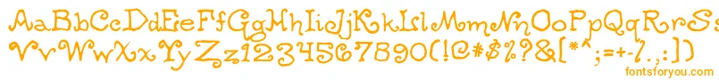 Ogdredweary-Schriftart – Orangefarbene Schriften auf weißem Hintergrund