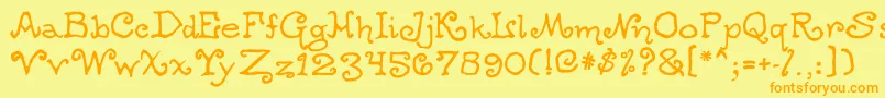 Ogdredweary Font – Orange Fonts on Yellow Background