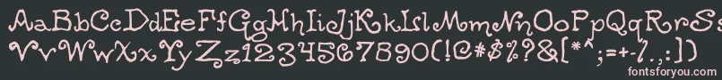 Шрифт Ogdredweary – розовые шрифты на чёрном фоне
