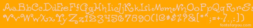 Ogdredweary-Schriftart – Rosa Schriften auf orangefarbenem Hintergrund