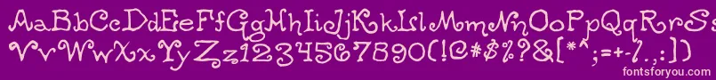 フォントOgdredweary – 紫の背景にピンクのフォント