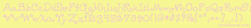 Ogdredweary Font – Pink Fonts on Yellow Background