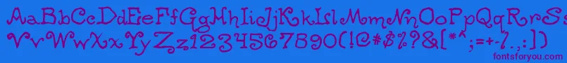 Ogdredweary Font – Purple Fonts on Blue Background