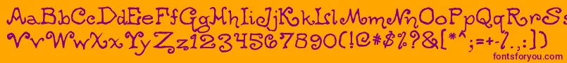 Ogdredweary Font – Purple Fonts on Orange Background