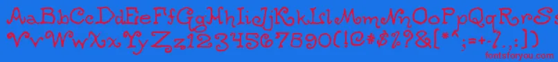 Ogdredweary-fontti – punaiset fontit sinisellä taustalla