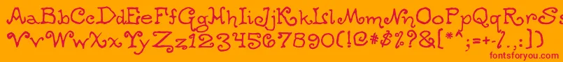 Ogdredweary Font – Red Fonts on Orange Background