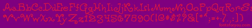 Ogdredweary-fontti – punaiset fontit violetilla taustalla