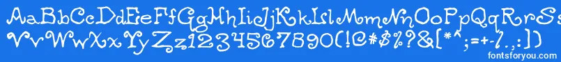 Шрифт Ogdredweary – белые шрифты на синем фоне