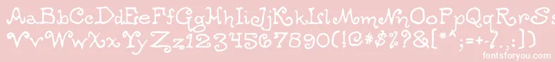 フォントOgdredweary – ピンクの背景に白い文字