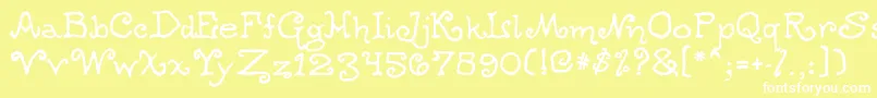 Ogdredweary-fontti – valkoiset fontit keltaisella taustalla