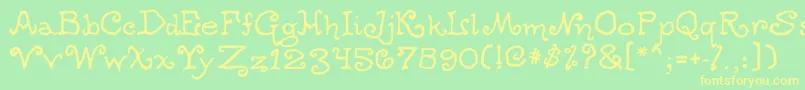 Шрифт Ogdredweary – жёлтые шрифты на зелёном фоне