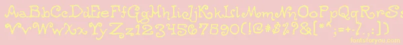 Ogdredweary-fontti – keltaiset fontit vaaleanpunaisella taustalla