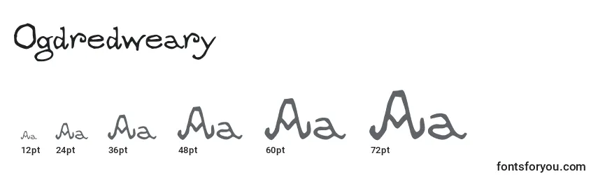 Ogdredweary Font Sizes