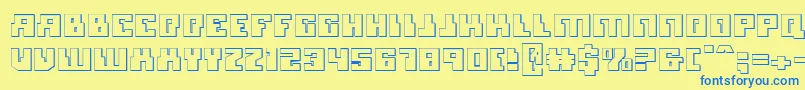 Шрифт Micronian ffy – синие шрифты на жёлтом фоне