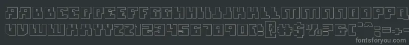 フォントMicronian ffy – 黒い背景に灰色の文字