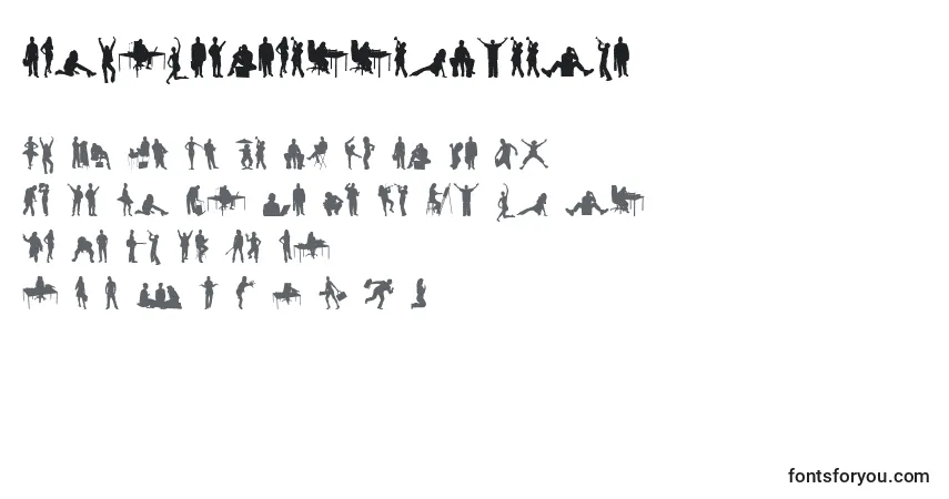 Schriftart HumanSilhouettesFreeTwo (31686) – Alphabet, Zahlen, spezielle Symbole