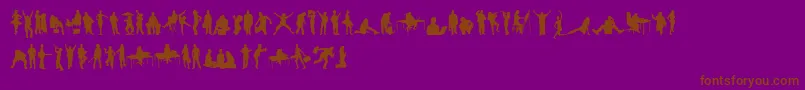 HumanSilhouettesFreeTwo-fontti – ruskeat fontit violetilla taustalla