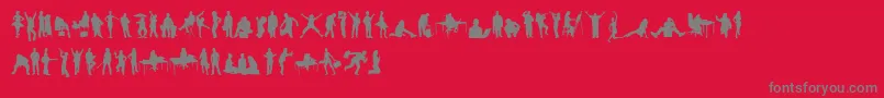 Fonte HumanSilhouettesFreeTwo – fontes cinzas em um fundo vermelho