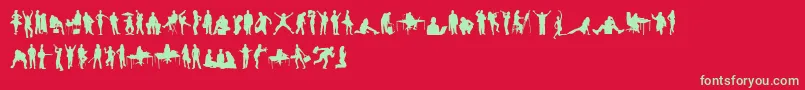 More about HumanSilhouettesFreeTwo Font HumanSilhouettesFreeTwo Font – Green Fonts on Red Background
