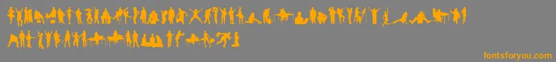 Fonte HumanSilhouettesFreeTwo – fontes laranjas em um fundo cinza