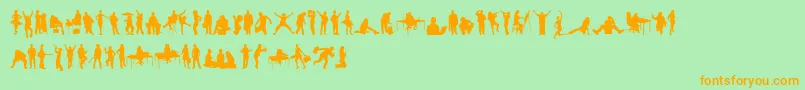 fuente HumanSilhouettesFreeTwo – Fuentes Naranjas Sobre Fondo Verde