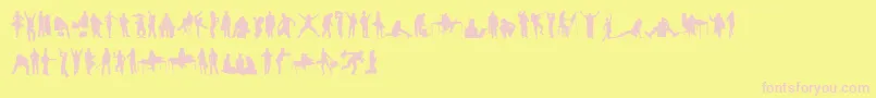 fuente HumanSilhouettesFreeTwo – Fuentes Rosadas Sobre Fondo Amarillo
