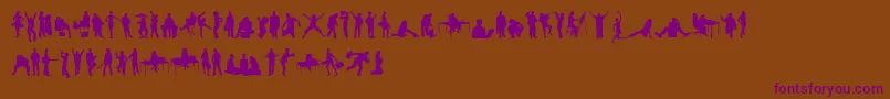 HumanSilhouettesFreeTwo Font – Purple Fonts on Brown Background