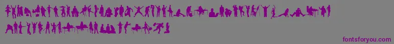 HumanSilhouettesFreeTwo-Schriftart – Violette Schriften auf grauem Hintergrund