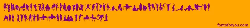 Police HumanSilhouettesFreeTwo – polices violettes sur fond orange