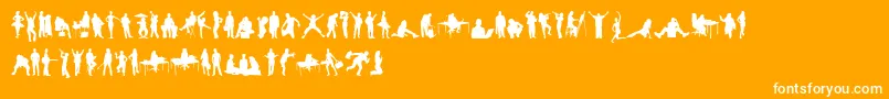 HumanSilhouettesFreeTwo Font – White Fonts on Orange Background