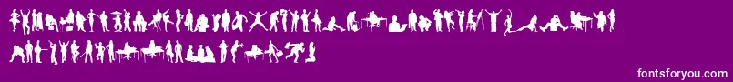 Шрифт HumanSilhouettesFreeTwo – белые шрифты на фиолетовом фоне