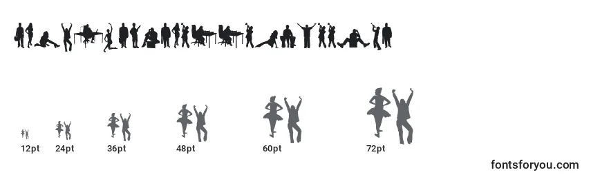 HumanSilhouettesFreeTwo (31686) Font Sizes