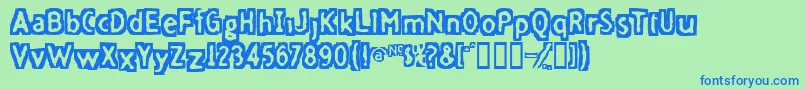 Fivefd-Schriftart – Blaue Schriften auf grünem Hintergrund