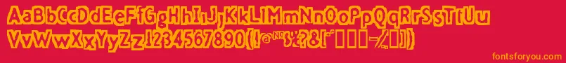 Fivefd-Schriftart – Orangefarbene Schriften auf rotem Hintergrund