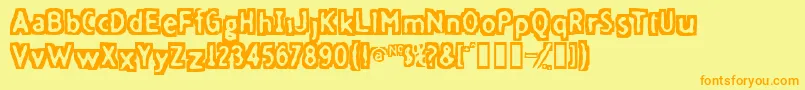 Weitere Informationen zur Fivefd-Schriftart Fivefd-Schriftart – Orangefarbene Schriften auf gelbem Hintergrund