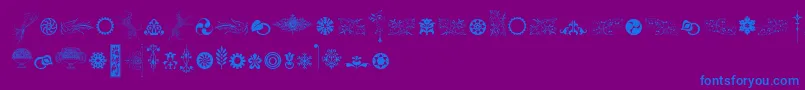 CornucopiaOfOrnamentsTwo Font – Blue Fonts on Purple Background