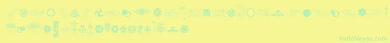 CornucopiaOfOrnamentsTwo Font – Green Fonts on Yellow Background