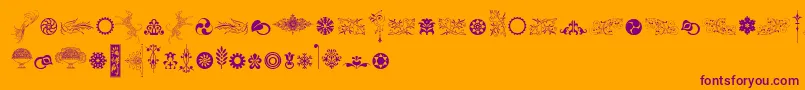 CornucopiaOfOrnamentsTwo Font – Purple Fonts on Orange Background