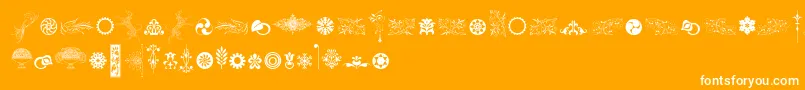 CornucopiaOfOrnamentsTwo-Schriftart – Weiße Schriften auf orangefarbenem Hintergrund