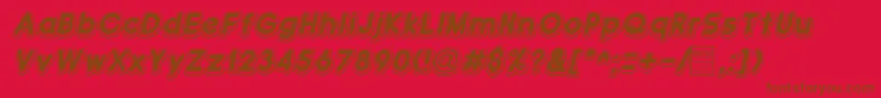 DoubleBubbleShadowItalic-Schriftart – Braune Schriften auf rotem Hintergrund