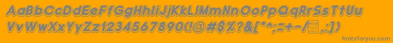 DoubleBubbleShadowItalic Font – Gray Fonts on Orange Background