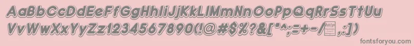 DoubleBubbleShadowItalic Font – Gray Fonts on Pink Background