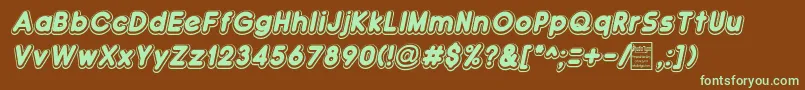 DoubleBubbleShadowItalic Font – Green Fonts on Brown Background