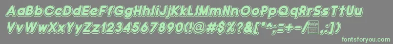DoubleBubbleShadowItalic Font – Green Fonts on Gray Background