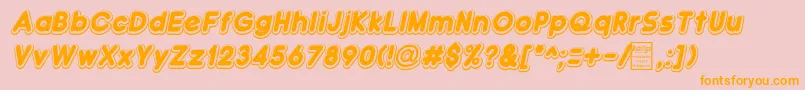 DoubleBubbleShadowItalic Font – Orange Fonts on Pink Background