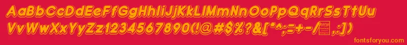DoubleBubbleShadowItalic Font – Orange Fonts on Red Background