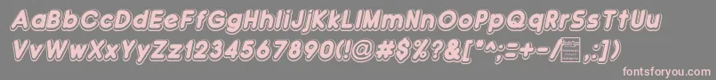 DoubleBubbleShadowItalic Font – Pink Fonts on Gray Background